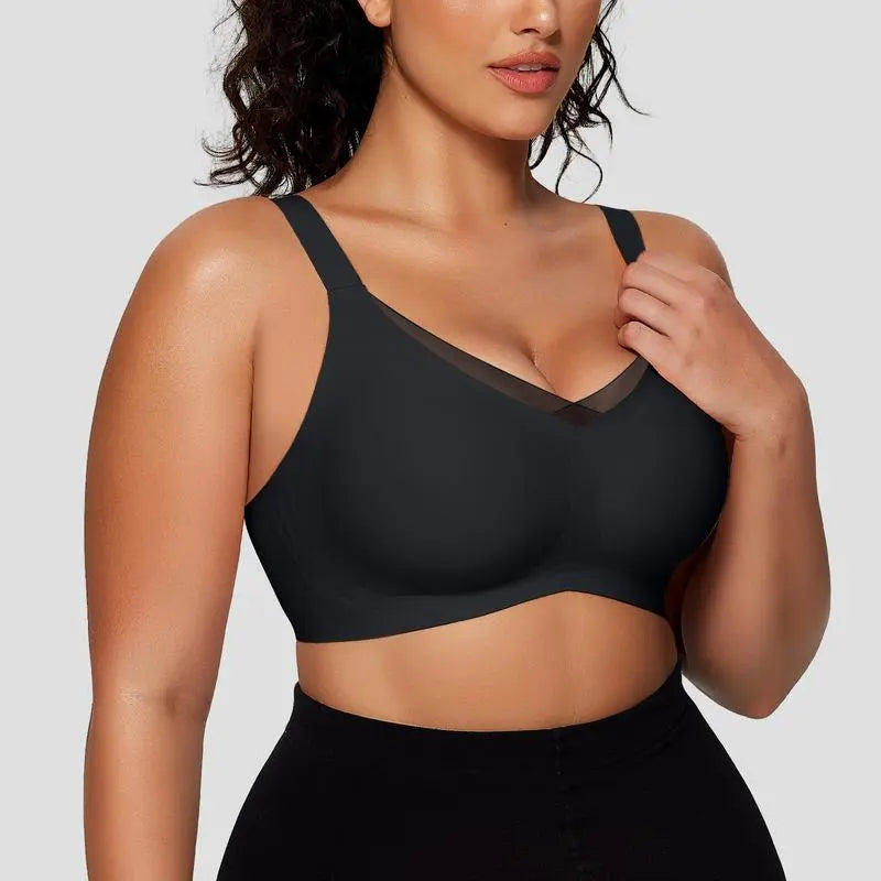 Wireless Soft Comfort Bra with V-Neck Jelly Strip