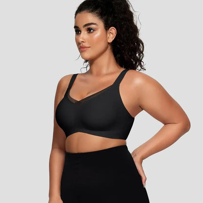 Wireless Soft Comfort Bra with V-Neck Jelly Strip