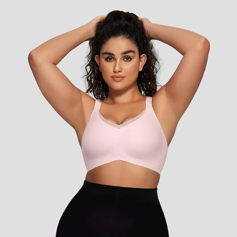 Wireless Soft Comfort Bra with V-Neck Jelly Strip