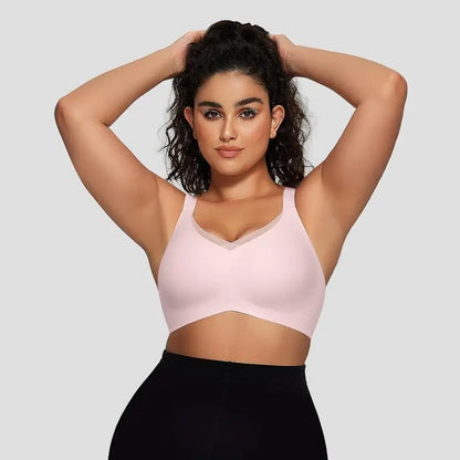 Wireless Soft Comfort Bra with V-Neck Jelly Strip