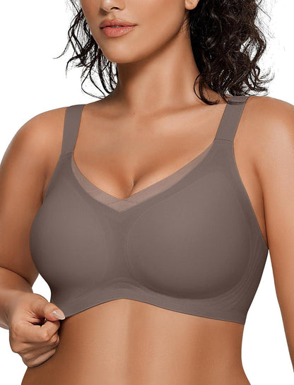 Wireless Soft Comfort Bra with V-Neck Jelly Strip