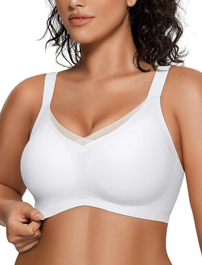Wireless Soft Comfort Bra with V-Neck Jelly Strip
